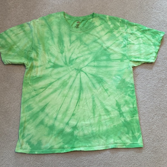 Hanes tagless green tie dye Tshirt with “you never fail until you stop trying” - Picture 3 of 9